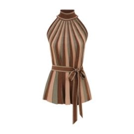 Hypnotic Halter Top Metallic Green Stripe Online Zimmermann at Zimmermann