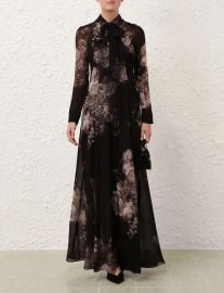 Hypnotic Maxi Shirt Dress Ghost Floral Online Zimmermann at Zimmermann