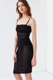 I AM GIA Thurman Ruched Mesh Dress at Urban Outfitters