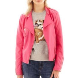 I Heart Ronson Pink Faux Leather Jacket at JC Penney