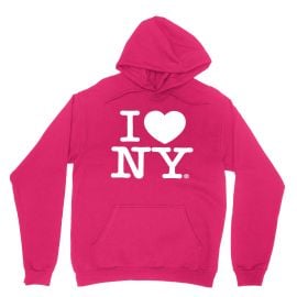 I Love NY New York Hoodie Screen Print Heart Sweatshirt Hot Pink at Amazon