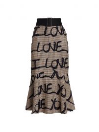 I Love You Houndstooth Mermaid Skirt by Silvia Tcherassi at Saks Fifth Avenue