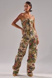 IN HER ELEMENT FLORAL WOVEN JUMPSUIT AKIRA at Akira