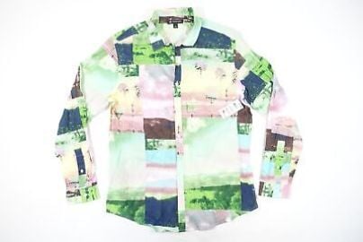 INC INTERNATIONAL CONCEPTS ISLAND BEACH PALM ART GREEN LARGE BUTTON FRONT SHIRT eBay at eBay