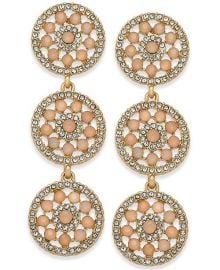 INC International Concepts  Pavé & Colored Stone Flower Triple Drop Earrings at Macys