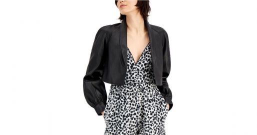 INC International Concepts Cropped Faux-Leather Blazer Created for Macys  Reviews - Jackets  Blazers - Women - Macys at Macys