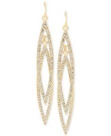 INC International Concepts Double Navette Pavé Crystal Earrings at Macys