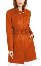 INC International Concepts Faux-Suede Trench Coat at Macys