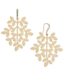 INC International Concepts Gold-Tone Leaf Drop Earrings at Macys