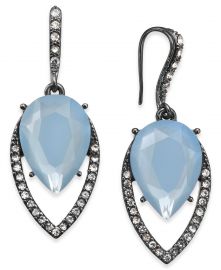 INC International Concepts Hematite-Tone Pave & Blue Stone Drop Earrings at Macys