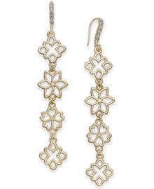 INC International Concepts I N C  Gold-Tone Flower Linear Drop Earrings  Created for Macy s    Reviews - Fashion Jewelry - Jewelry   Watches - Macy s at Macys