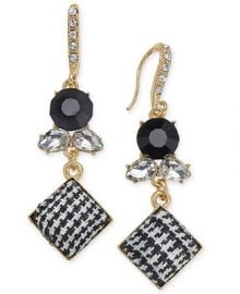 INC International Concepts I N C  Gold-Tone Stone   Tweed Drop Earrings  Created for Macy s Jewelry   Watches -  Fashion Jewelry - Macy s at Macys