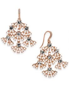 INC International Concepts I N C  Rose-Gold Tone Pearl   Crystal Chandelier Earrings  Created for Macy s   Reviews - Fashion Jewelry - Jewelry   Watches - Macy s at Macys