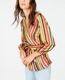 INC International Concepts I N C  Striped Wrap Top  Created for Macy s   Reviews - Tops - Women - Macy s at Macys