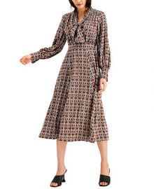 INC International Concepts INC Chain Printed Tie Front Midi Dress  Created for Macy s   Reviews - Dresses - Women - Macy s at Macys