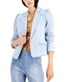 INC International Concepts INC Puff-Sleeve Denim Blazer Created for Macys  Reviews - Jackets  Blazers - Women - Macys at Macys