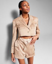 INC International Concepts Jeannie Mai X INC Cropped Utility Blazer Created for Macys  Reviews - Jackets  Blazers - Women - Macys at Macys