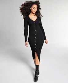 INC International Concepts Jeannie Mai X INC Jeannie Rib Button-Detail Midi Sweater Dress Regular  Petite Created for Macys  Reviews - Dresses - Women - Macys at Macys