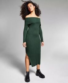 INC International Concepts Jeannie Mai x INC Janelle Ribbed Off-The-Shoulder Bodycon Midi Dress Regular  Petites Created for Macys  Reviews - Dresses - Petites - Macys at Macys