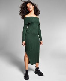 INC International Concepts Jeannie Mai x INC Janelle Ribbed Off-The-Shoulder Bodycon Midi Dress Regular  Petites Created for Macys  Reviews - Dresses - Women - Macys at Macys