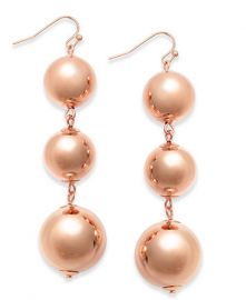 INC International Concepts Large Ball Triple Drop Earrings at Macys