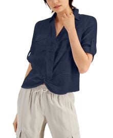 INC International Concepts Linen Twist Hem Blouse at Macys