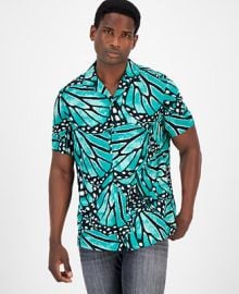 INC International Concepts Mens Regular-Fit Butterfly Short-Sleeve Shirt Created for Macys - Macys at Macys