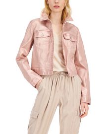 INC International Concepts Metallic Trucker Jacket Created for Macys  Reviews - Jackets  Blazers - Women - Macys at Macys