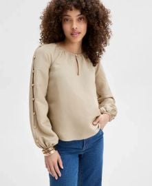 INC International Concepts Petite Button-Sleeve Blouse Exclusively at Macy39s - Macy39s at Macys