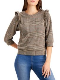 INC International Concepts Plaid-Print Top  TheBay at The Bay