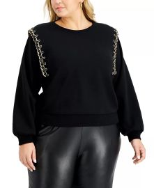 INC International Concepts Plus Size Chain-Trim Sweatshirt Created for Macys  Reviews - Tops - Plus Sizes - Macys at Macys