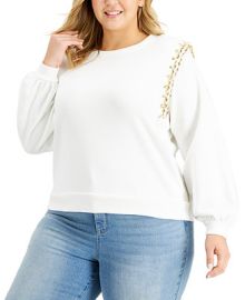 INC International Concepts Plus Size Chain-Trim Sweatshirt Created for Macys  Reviews - Tops - Plus Sizes - Macys at Macys