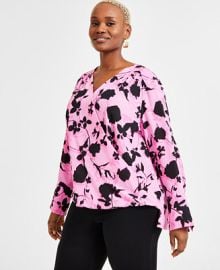 INC International Concepts Plus Size Floral Surplice Blouse Exclusively at Macys - Macys at Macys