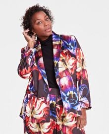 INC International Concepts Plus Size Printed Blazer Created for Macys - Macys at Macys