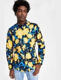 INC International Concepts Regular Fit Floral Print Shirt at Macys