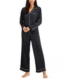 INC International Concepts Satin Notch Collar Pajama Set Created for Macys Reviews - All Pajamas Robes Loungewear - Women - Macys at Macys