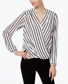 INC International Concepts Striped Wrap Blouse  Only at Macy s at Macys