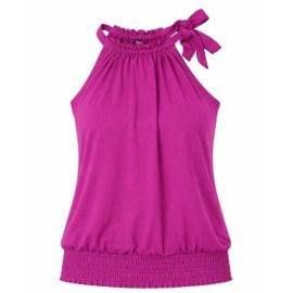 INC International Concepts Top‎ Women M Magenta Halter Smocked Chic Feminine at Poshmark