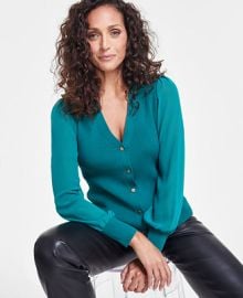 INC International Concepts Womens Button-Front Chiffon-Sleeve CardiganCreated for Macys - Macys at Macys