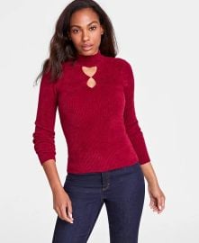 INC International Concepts Womens Chenille Ribbed Cutout Sweater Created for Macys - Macys at Macys