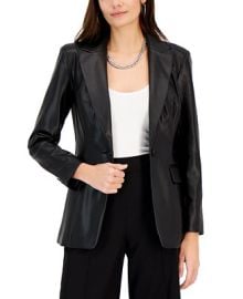 INC International Concepts Womens Faux Leather Single-Breasted Blazer Created for Macys Reviews - Jackets Blazers - Women - Macys at Macys