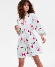 INC International Concepts Womens Lace-Trim Stretch Satin Robe Created for Macys - Macys at Macys