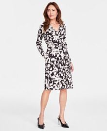 INC International Concepts Womens Printed Long-Sleeve Wrap Dress Created for Macys - Macys at Macys