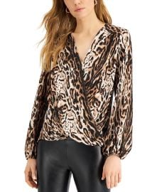 INC International Concepts Womens Printed Surplice Top Created for Macys - Macys at Macys