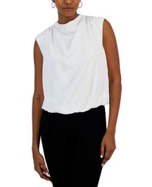 INC International Concepts Womens Sleeveless High-Neck Blouse Created for Macys - Macys at Macys