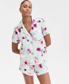 INC International Concepts Womens Stretch Satin Short-Sleeve Pajama Set Exclusively at Macys - Macys at Macys