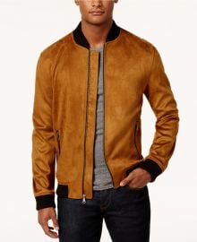 INC International Concepts Zander Faux Suede Bomber Jacket at Macys