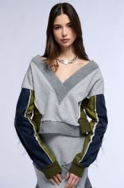 INDIE COLORBLOCKED DEEP V SWEATSHIRT AKIRA at Akira