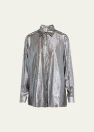 INDRESS Metallic Lurex-Voile Shirt - at Bergdorf Goodman