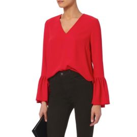 INTERMIX Tops Intermix Katie Bell Sleeve Blouse Red Poshmark at Poshmark